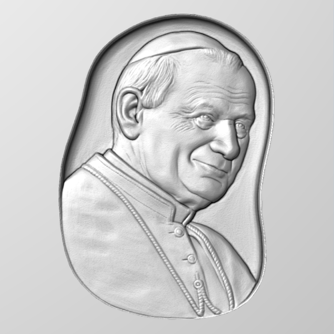 Pope Relief STL Bajorrelieve para pantógrafos CNC e impresoras 3D art.103