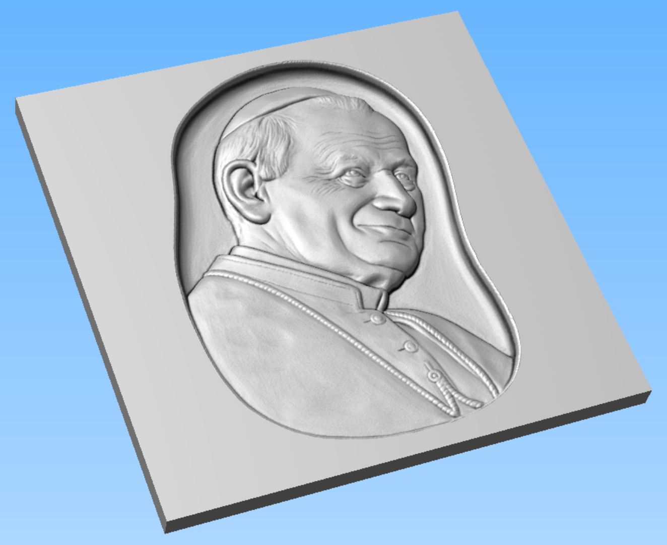 Pope Relief STL Bajorrelieve para pantógrafos CNC e impresoras 3D art.103