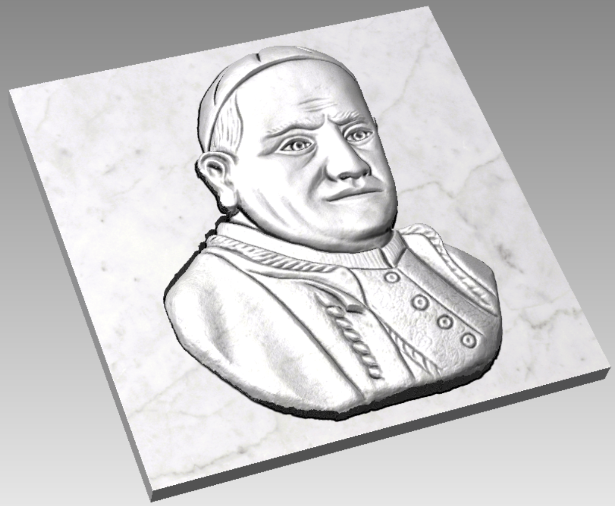 Papa Giovanni XXIII STL Bassorilievo per pantografi CNC
