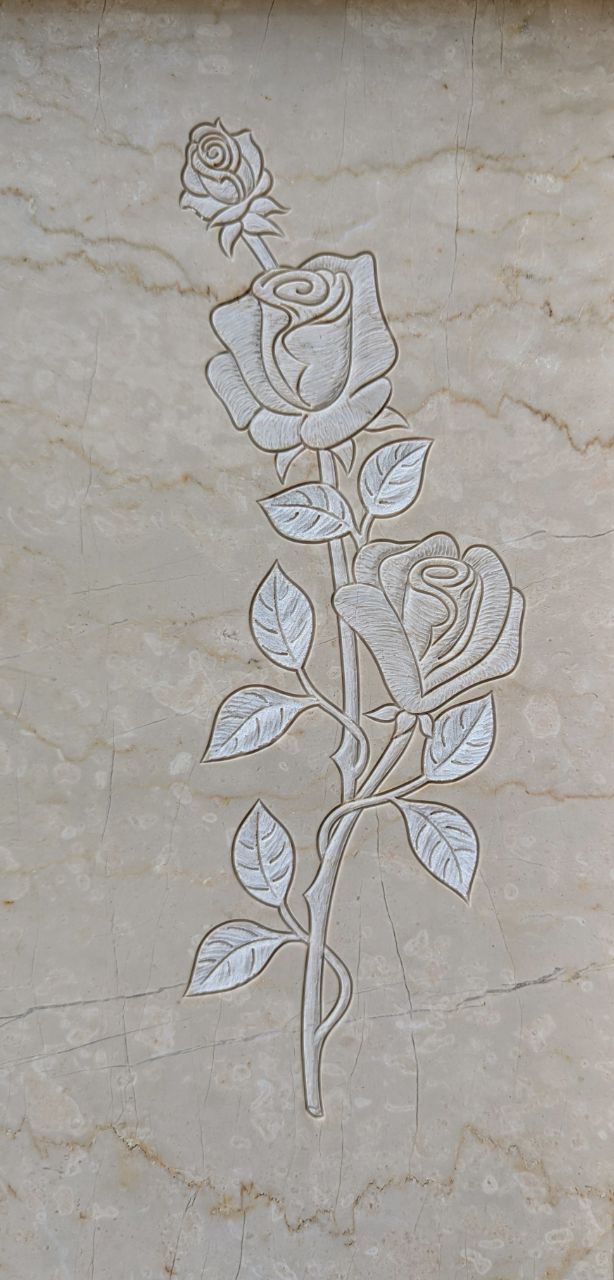 Rilievo Ramo di Rose 3 Boccioli STL Bassorilievo per pantografi CNC