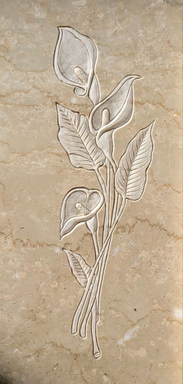 Rilievo Ramo di Calle 3 Boccioli STL Bassorilievo per pantografi CNC