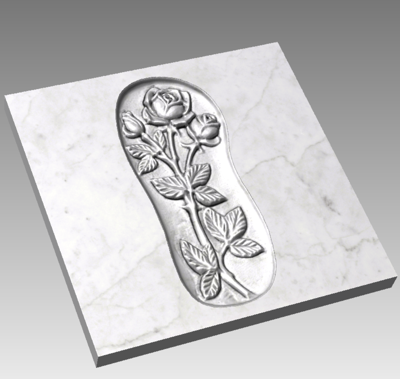 Rilievo Ramo di Rose STL Bassorilievo per pantografi CNC