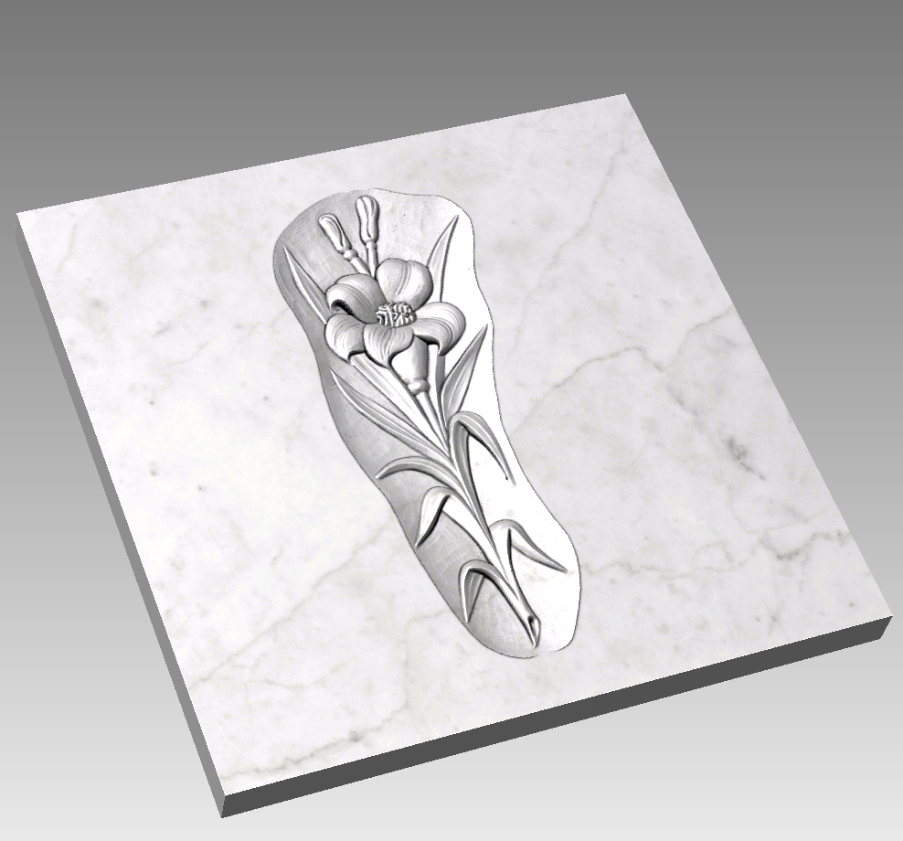 Rilievo Giglio STL Bassorilievo per pantografi CNC