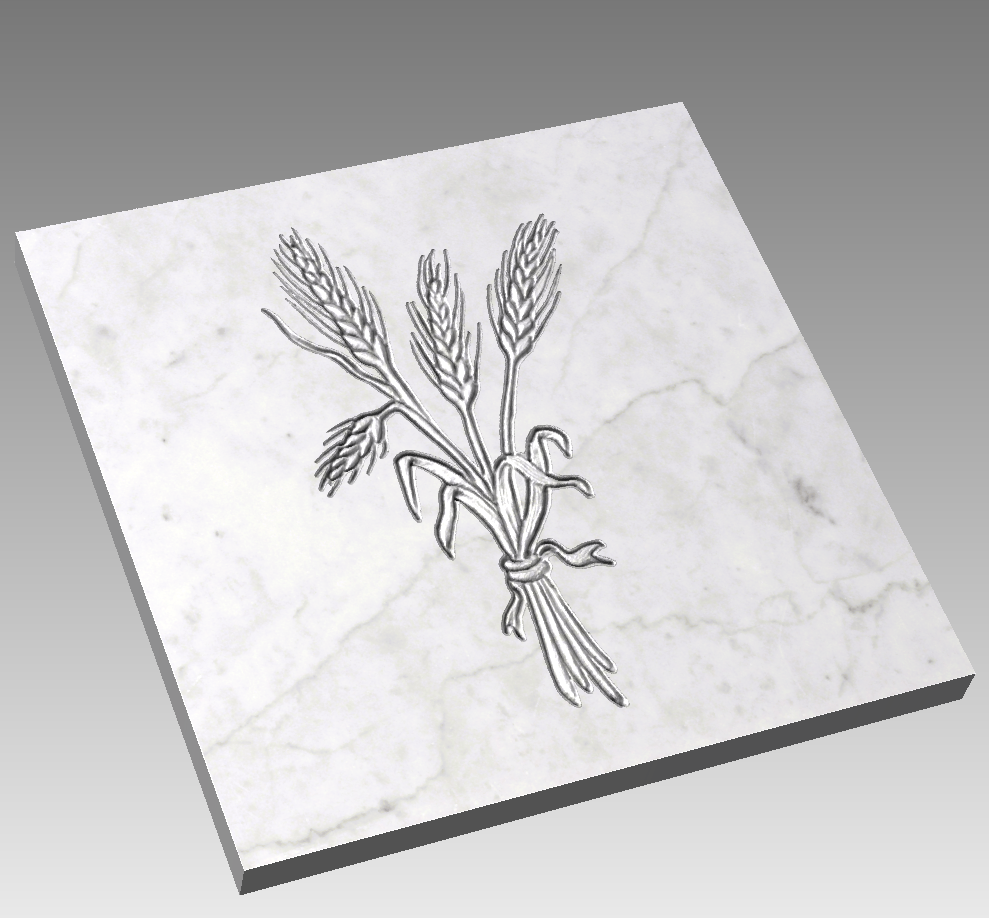 Rilievo Mazzo di Spighe STL Bassorilievo per pantografi CNC