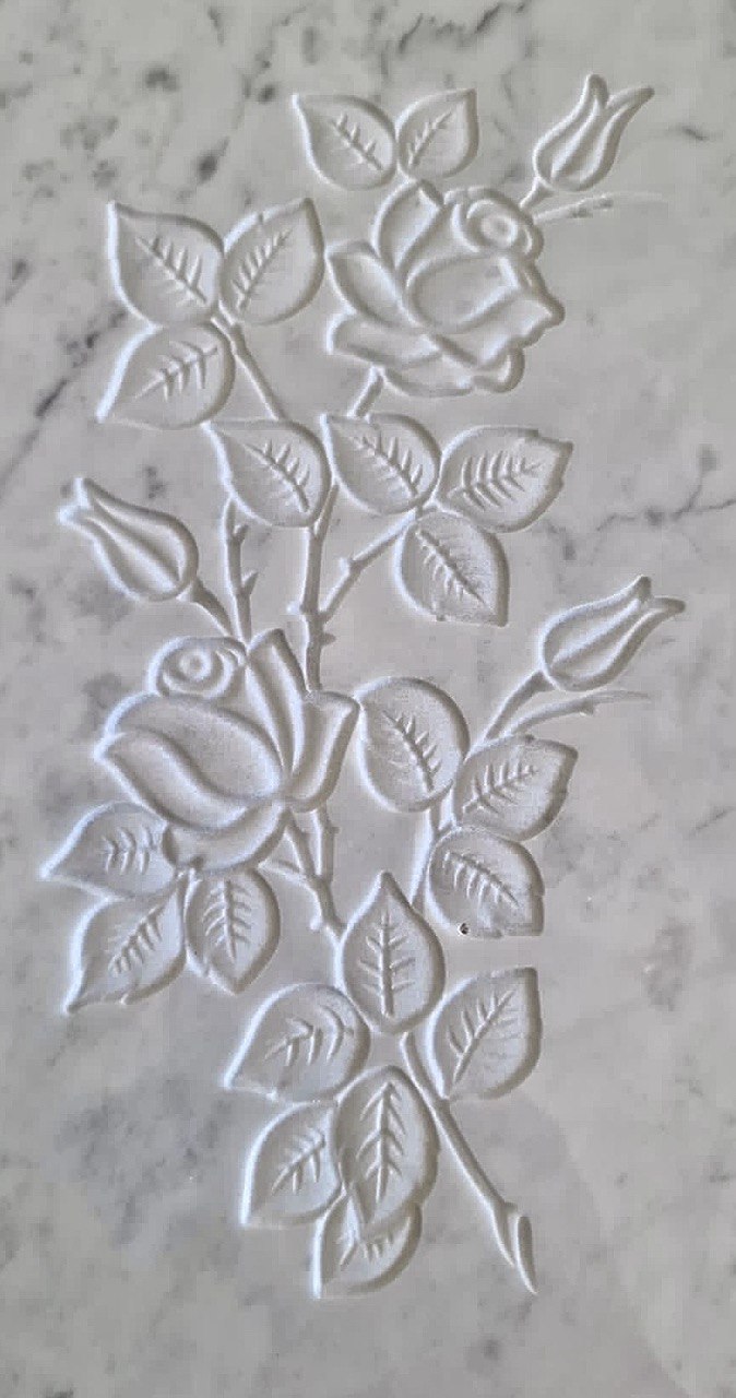 Rilievo Tralcio di Rose STL Bassorilievo per pantografi CNC