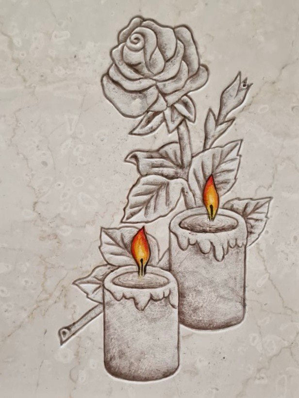 Relief Rose Branch 3 Buds STL Bas-relief for CNC pantographs and 3D printers art.458