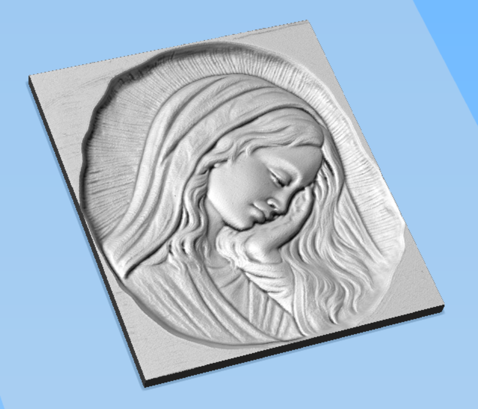 Relieve Madonna STL Bajorrelieve para pantógrafos CNC e impresoras 3D art.647
