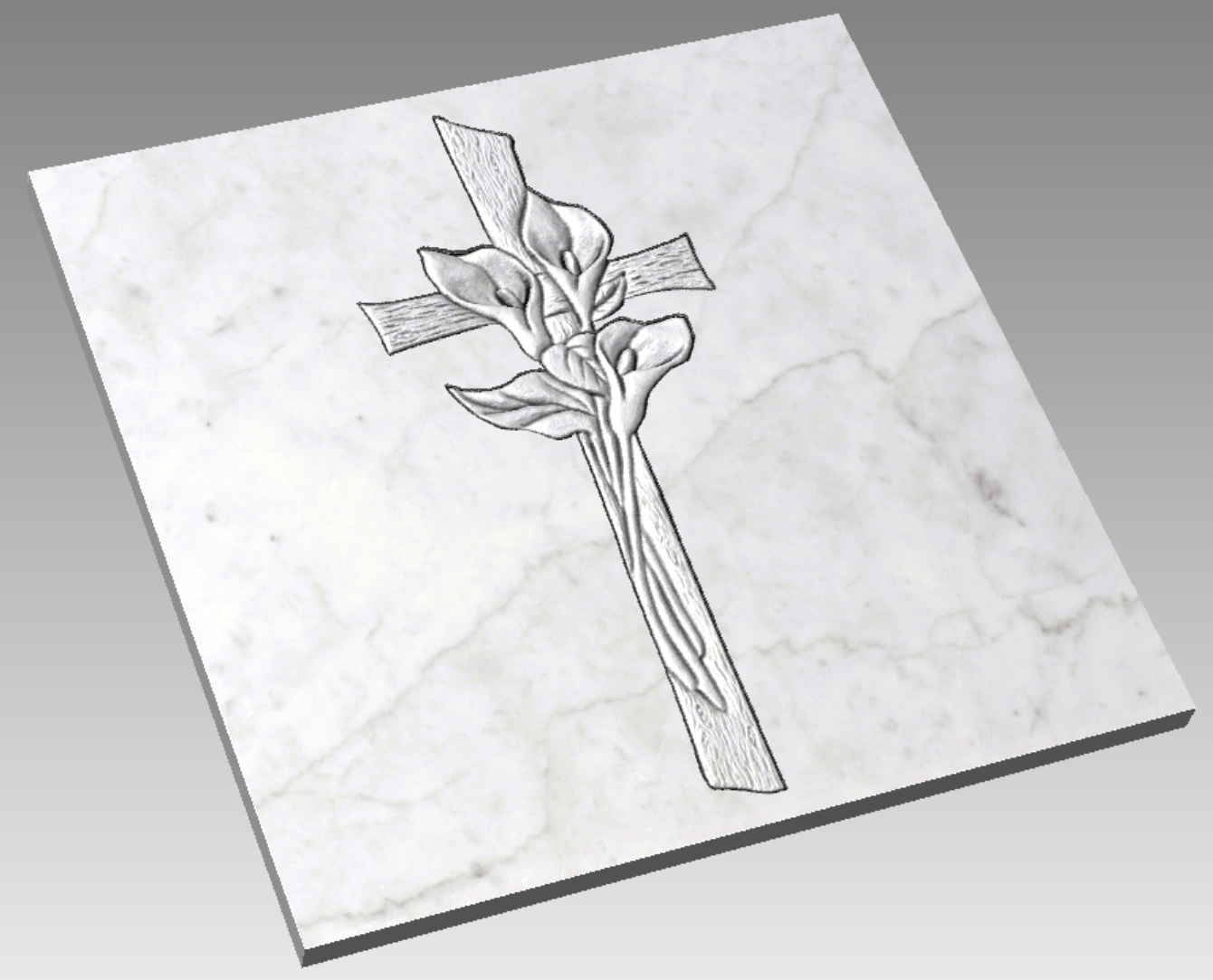 Rilievo Croce con Calle STL Bassorilievo per pantografi CNC