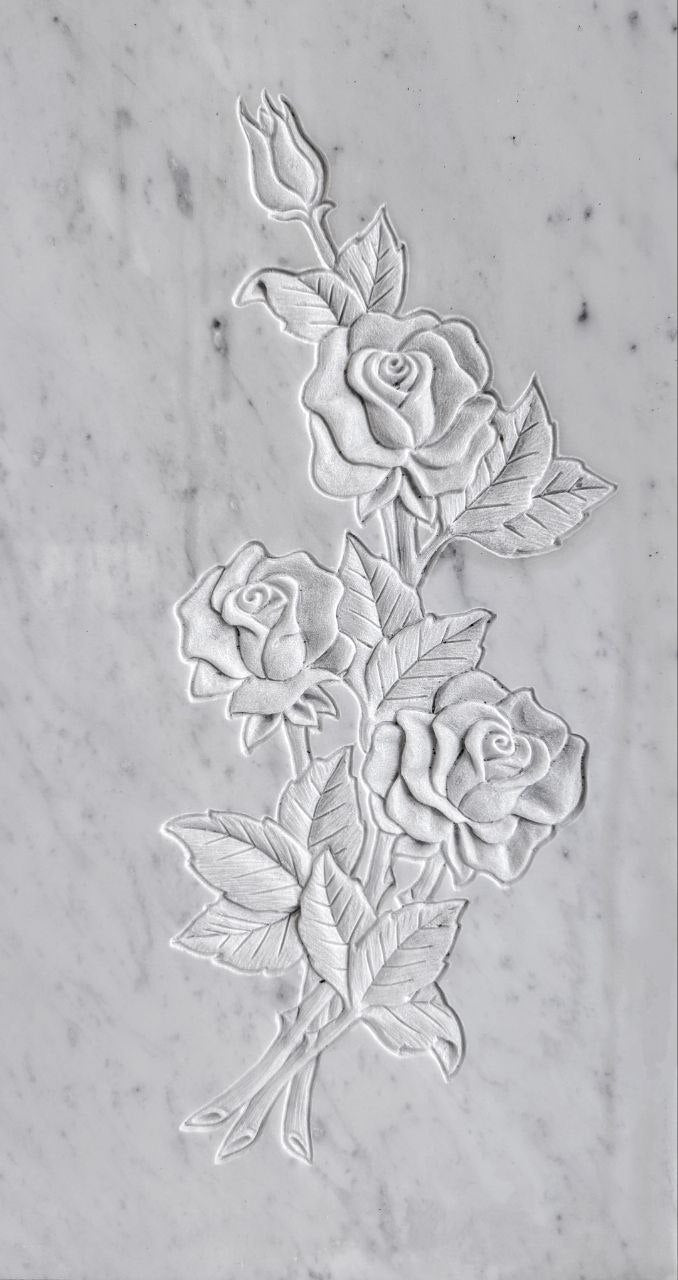 Rilievo Ramo di Rose 3 Boccioli STL Bassorilievo per pantografi CNC