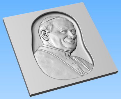 Rilievo Papa STL Bassorilievo per pantografi CNC e Stampanti 3D art.103