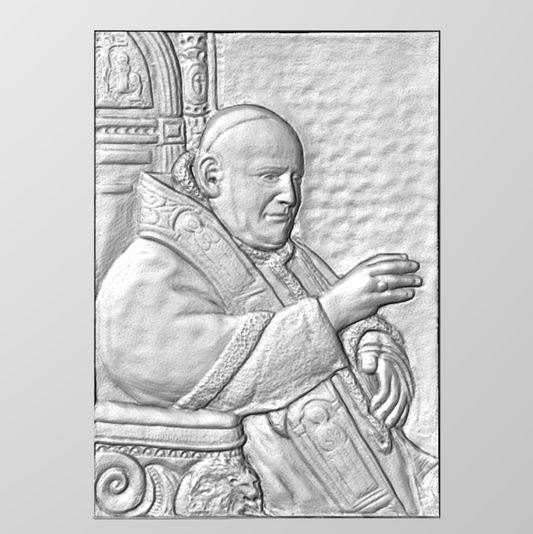 Pope Relief STL Bas relief for CNC pantographs and 3D printers art.104