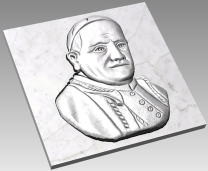 Papa Giovanni XXIII STL Bassorilievo per pantografi CNC art.105