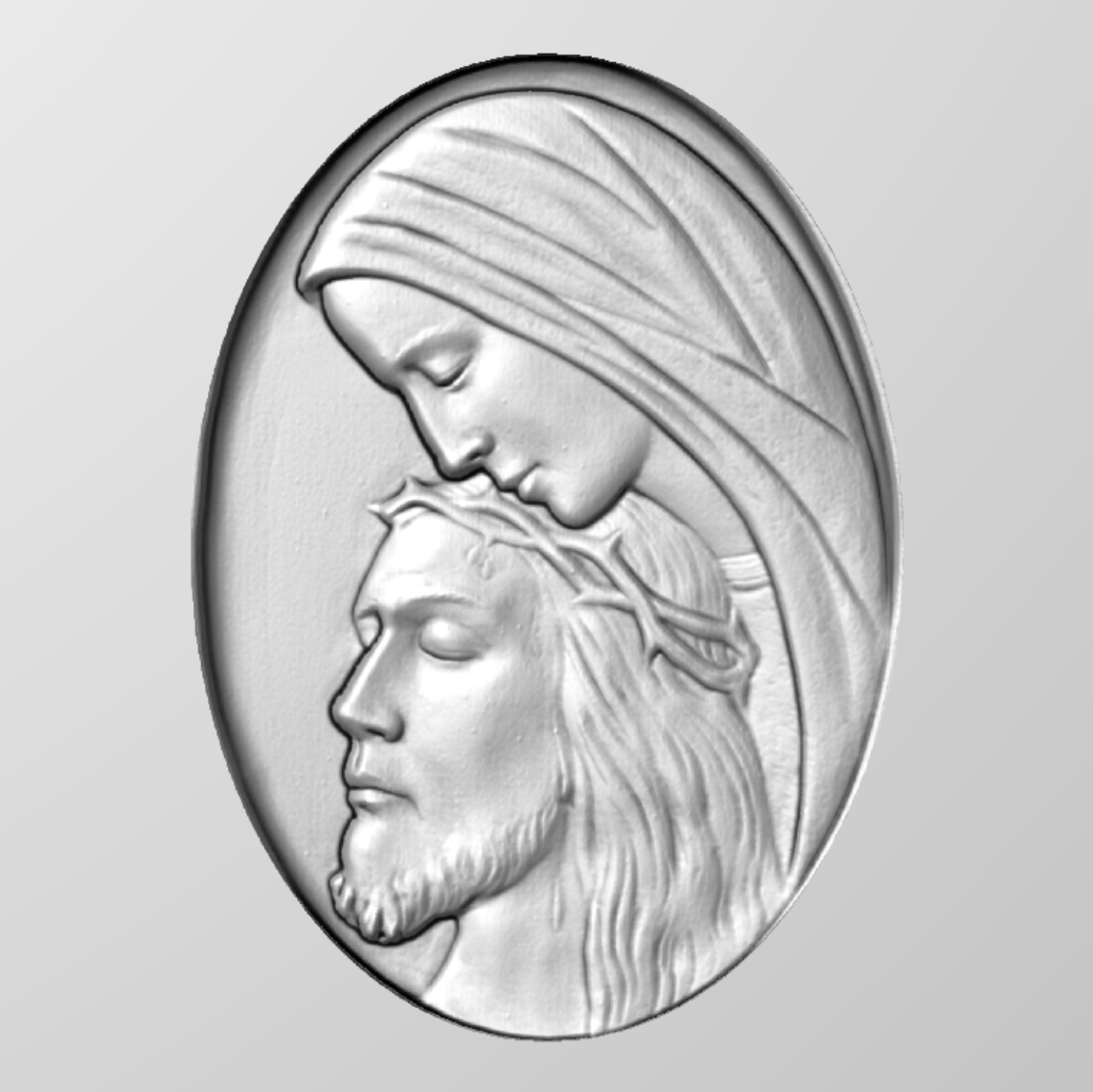 Relieve Pietà STL Bajorrelieve para pantógrafos CNC e impresoras 3D art.300