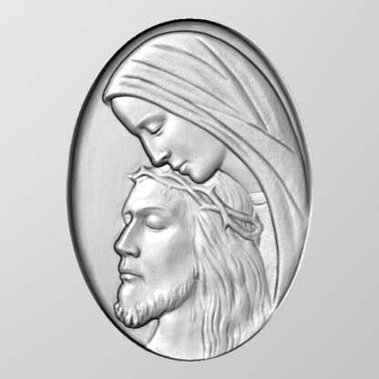 Relieve Pietà STL Bajorrelieve para pantógrafos CNC e impresoras 3D art.300