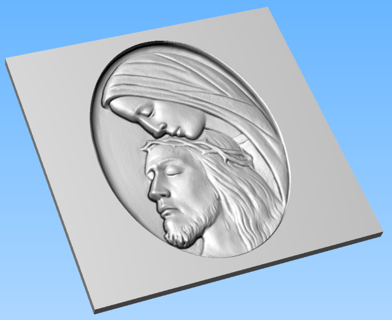 Relieve Pietà STL Bajorrelieve para pantógrafos CNC e impresoras 3D art.300