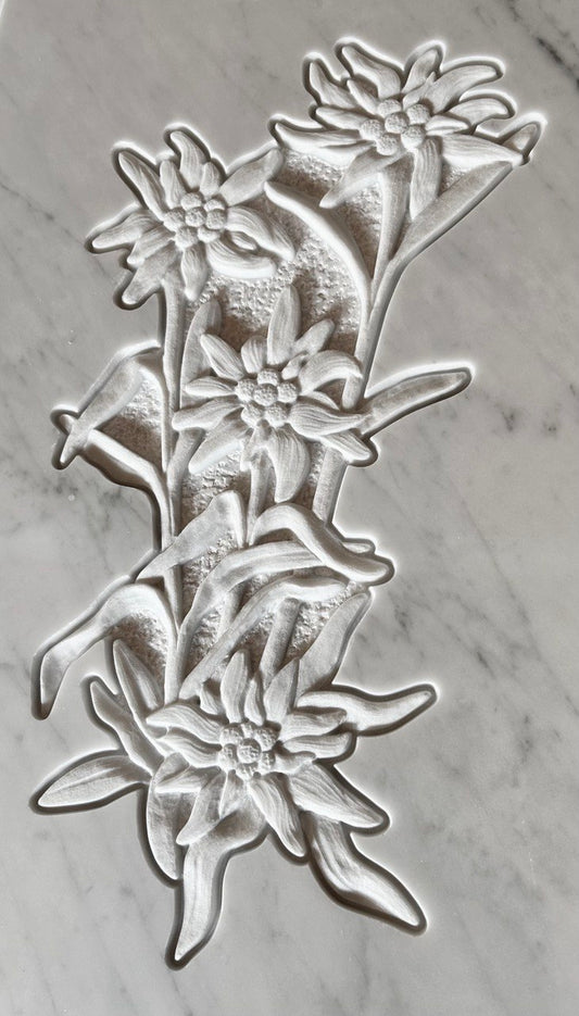 Edelweiss relief STL Bas relief for CNC pantographs and 3D printers art.451