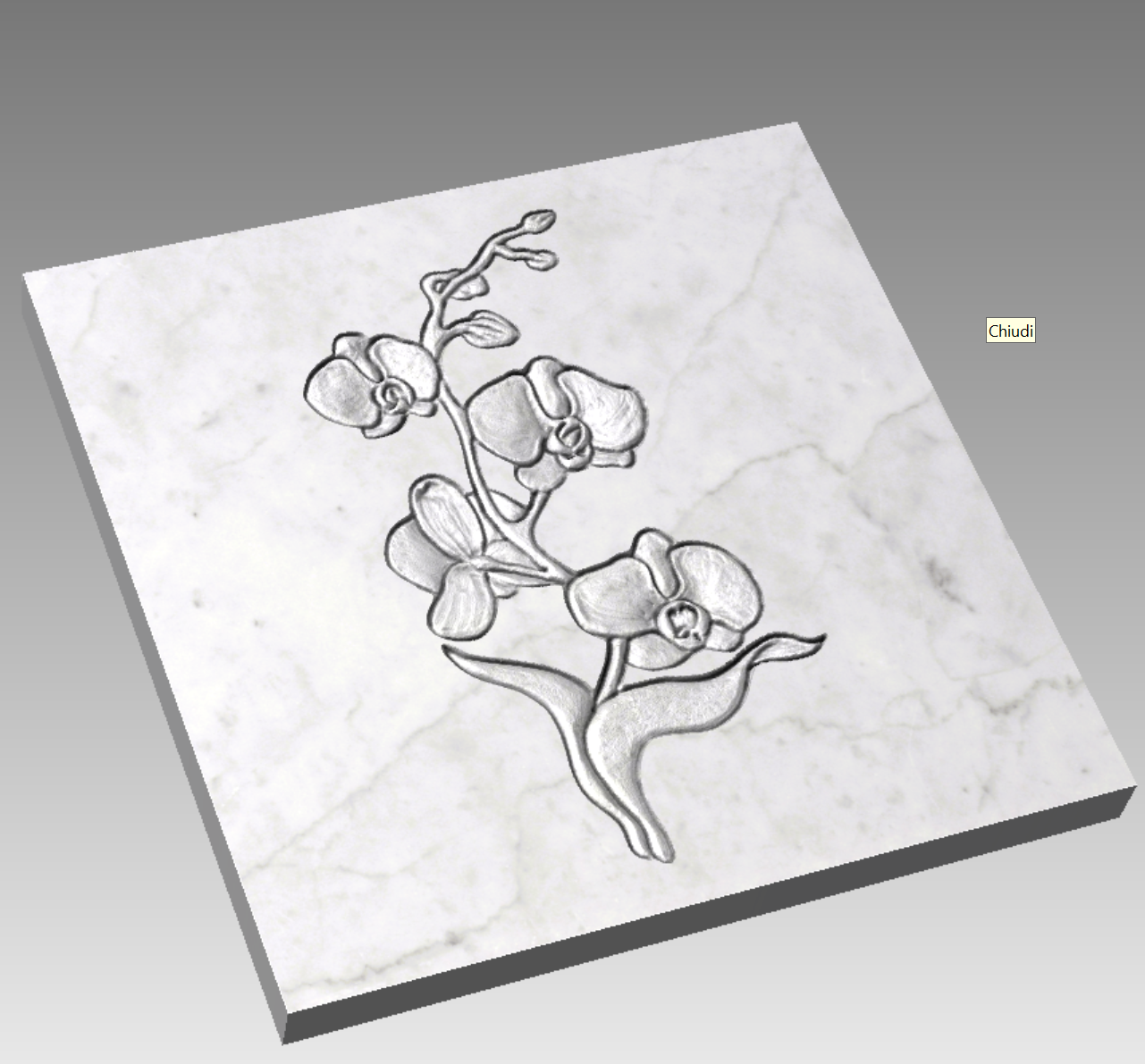 Rilievo Orchidea STL Bassorilievo per pantografi CNC e Stampanti 3D art.454