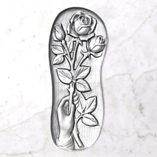 Rose Branch Relief with Hand STL Bas-relief for CNC pantographs and 3D printers art.455