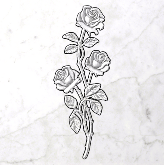 Relief Rose Branch 3 Buds STL Bas-relief for CNC pantographs and 3D printers art.458