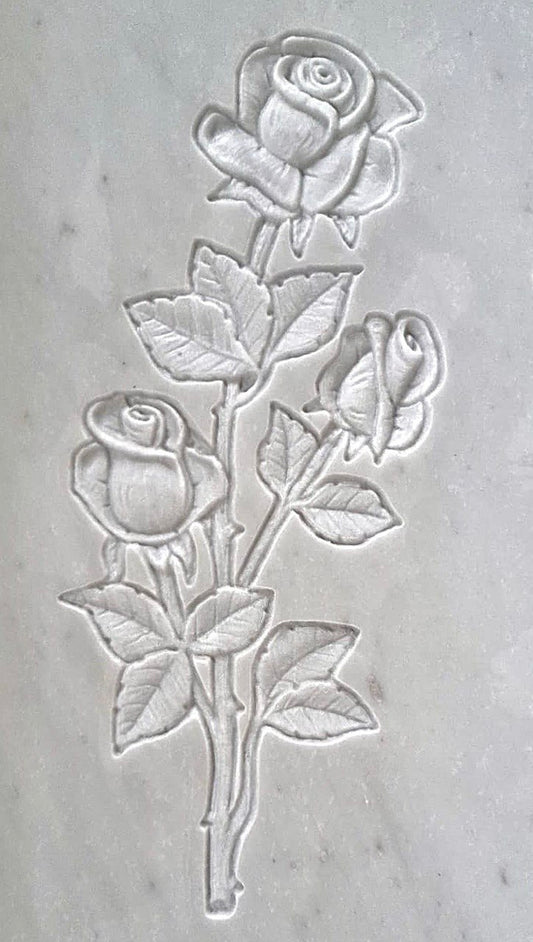 Relief Rose Branch 3 Buds STL Bas-relief for CNC pantographs and 3D printers art.459