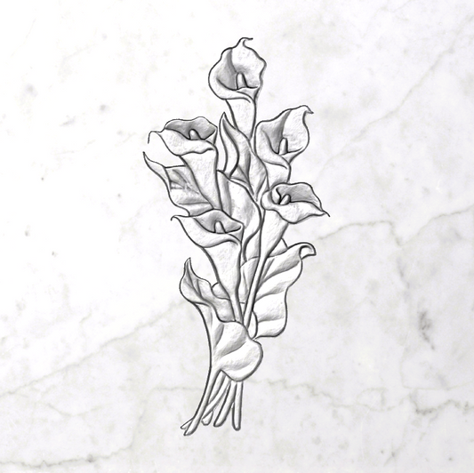 Relief 5 Calla lilies with leaves STL Bas-relief for CNC pantographs and 3D printers art.466