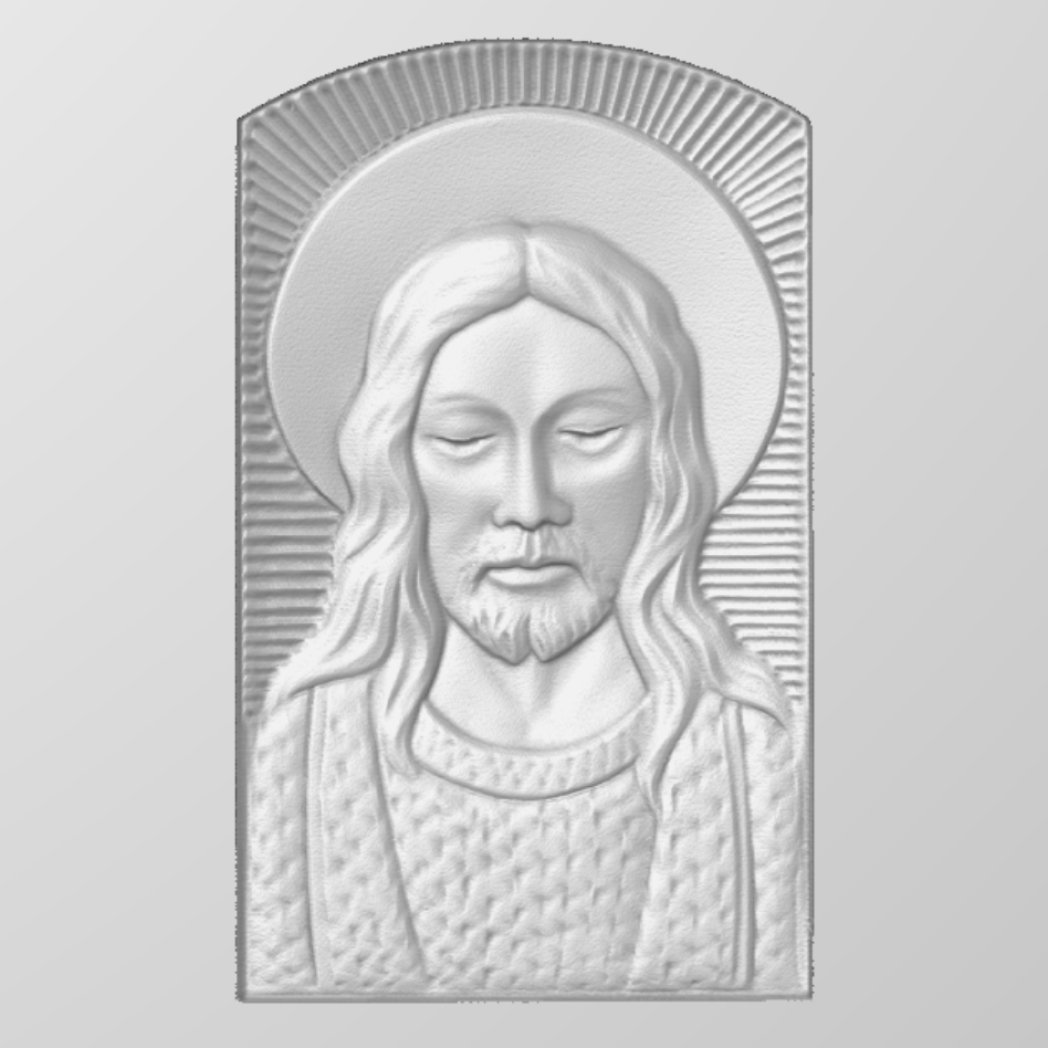 Relief Jesus Christ STL Bas relief for CNC pantographs and 3D printers art.600