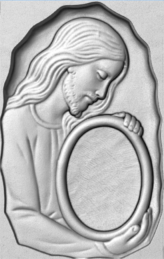 Relief Jesus Christ with STL photo frame Bas-relief for CNC pantographs and 3D printers art.601