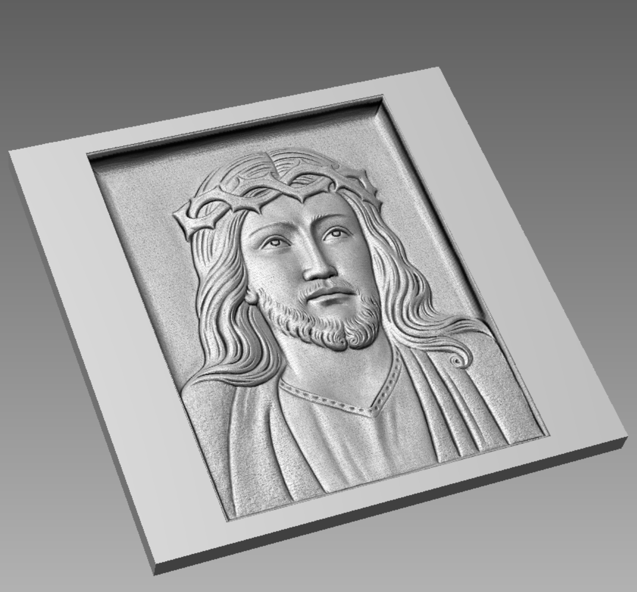 Rilievo Gesù Cristo STL Bassorilievo per pantografi CNC