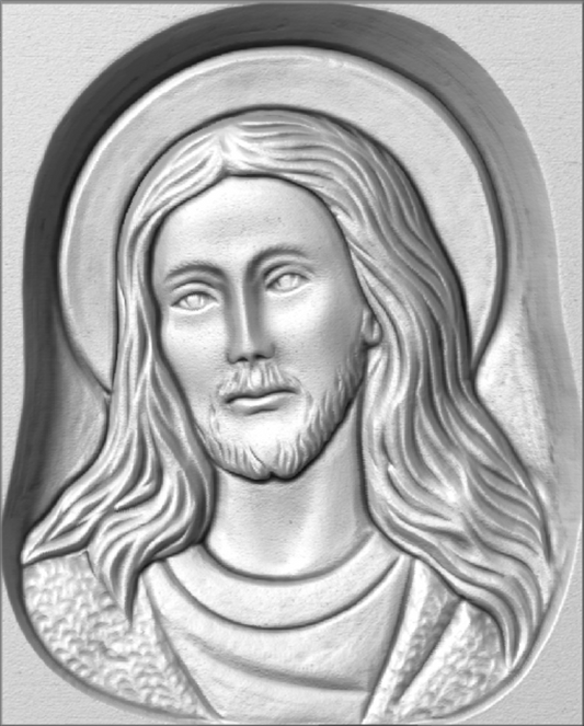 Relief Jesus Christ with halo STL Bas relief for CNC pantographs and 3D printers art.603
