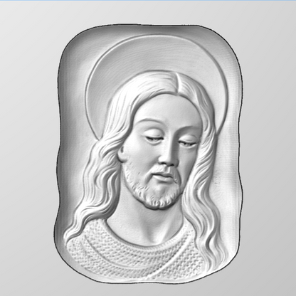 Rilievo di Gesù Cristo STL Bassorilievo per pantografi CNC