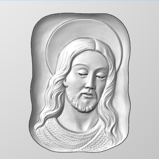 Relief of Jesus Christ STL Bas-relief for CNC pantographs and 3D printers art.604