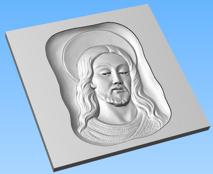 Rilievo di Gesù Cristo STL Bassorilievo per pantografi CNC