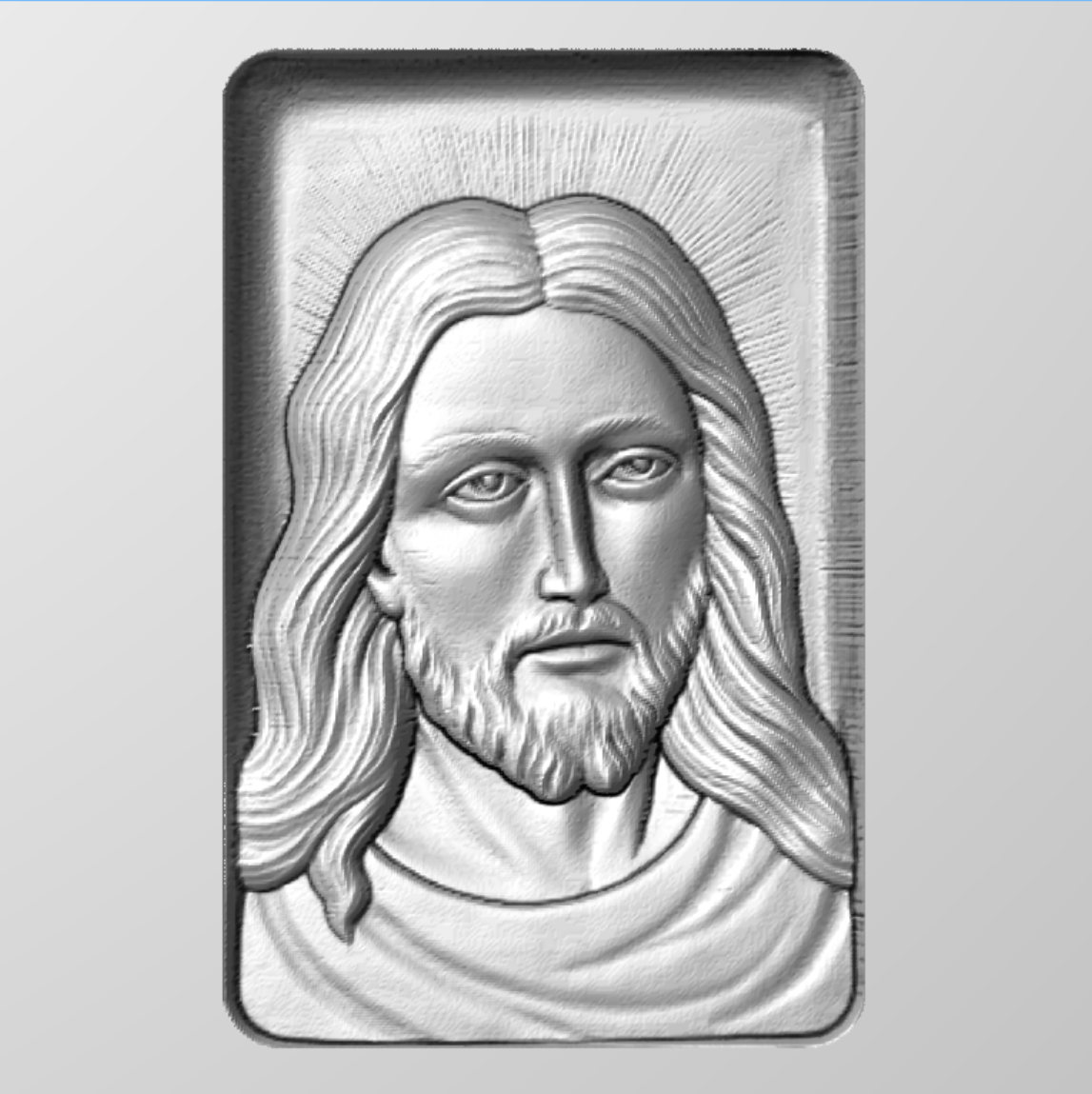 Rilievo di Gesù Cristo STL Bassorilievo per pantografi CNC