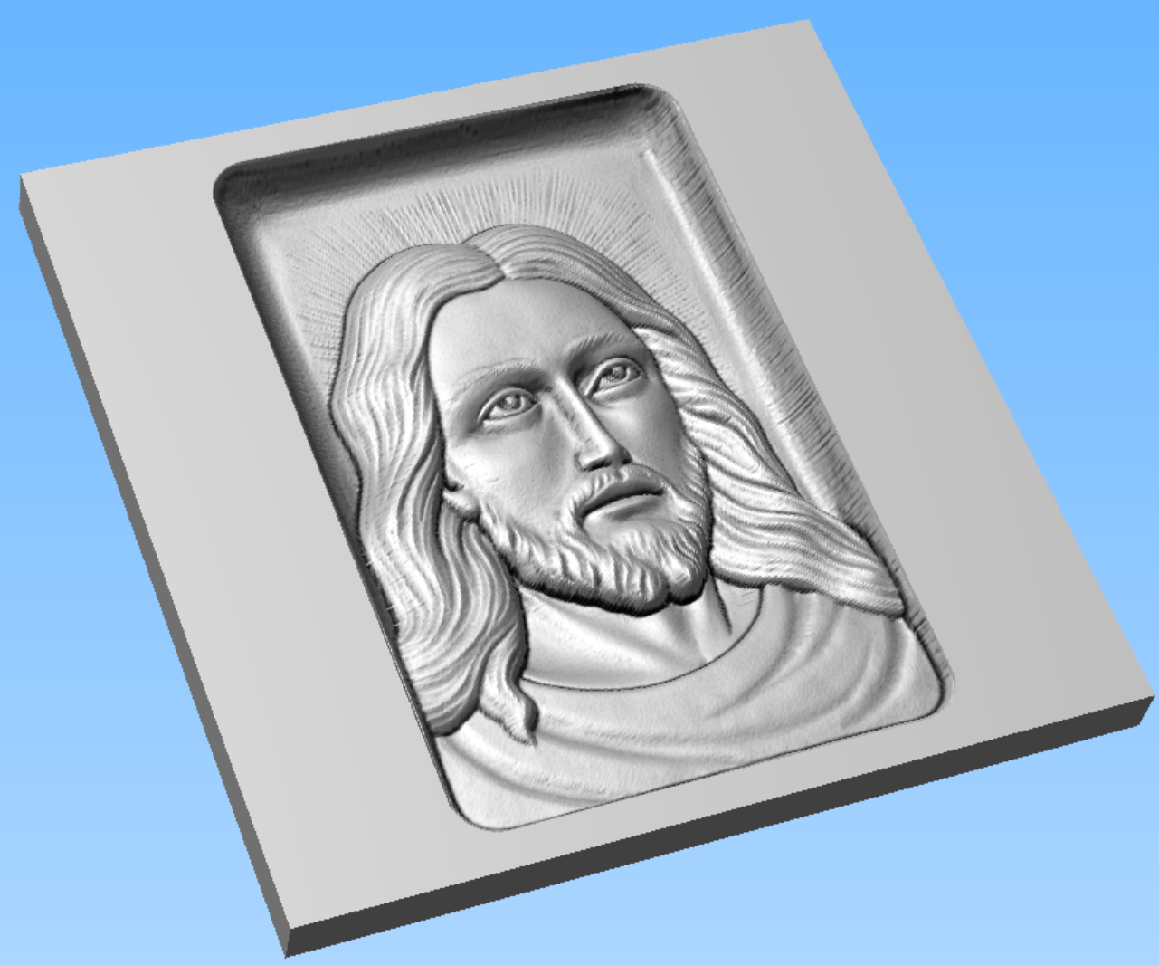 Rilievo di Gesù Cristo STL Bassorilievo per pantografi CNC