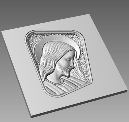 Relieve de Jesucristo STL bajorrelieve para pantógrafo CNC art.620