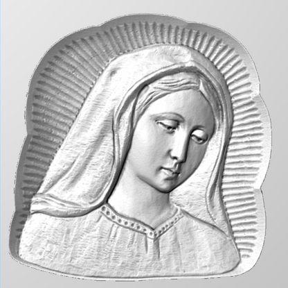 Relieve de la Virgen STL Bajorrelieve para pantógrafos CNC e impresoras 3D art.658