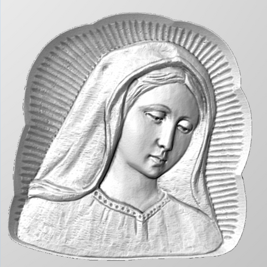 Relief of the Madonna STL Bas relief for CNC pantographs and 3D printers art.658