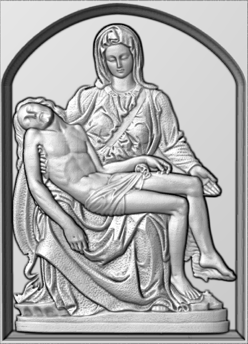 Rilievo Pietà di Michelangelo STL Bassorilievo per pantografi CNC