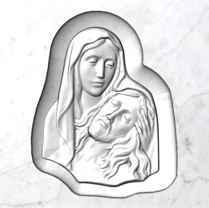 Relieve Pietà STL Bajorrelieve para pantógrafos CNC e impresoras 3D art.302