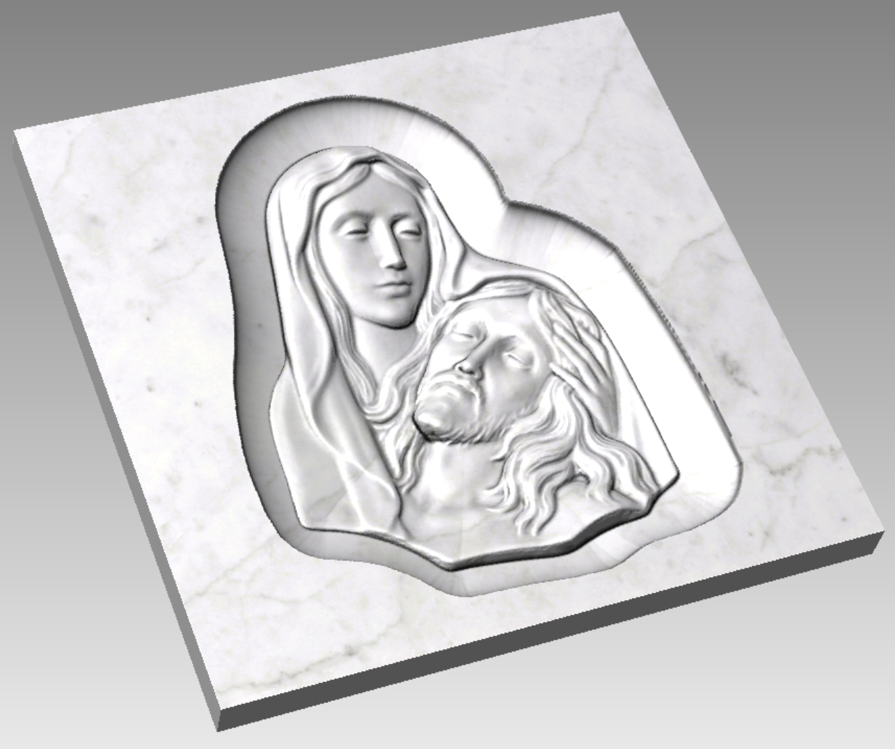 Relieve Pietà STL Bajorrelieve para pantógrafos CNC e impresoras 3D art.302