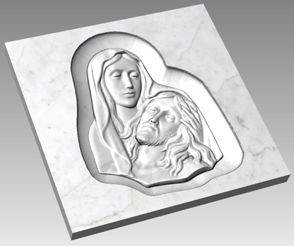 Relieve Pietà STL Bajorrelieve para pantógrafos CNC e impresoras 3D art.302