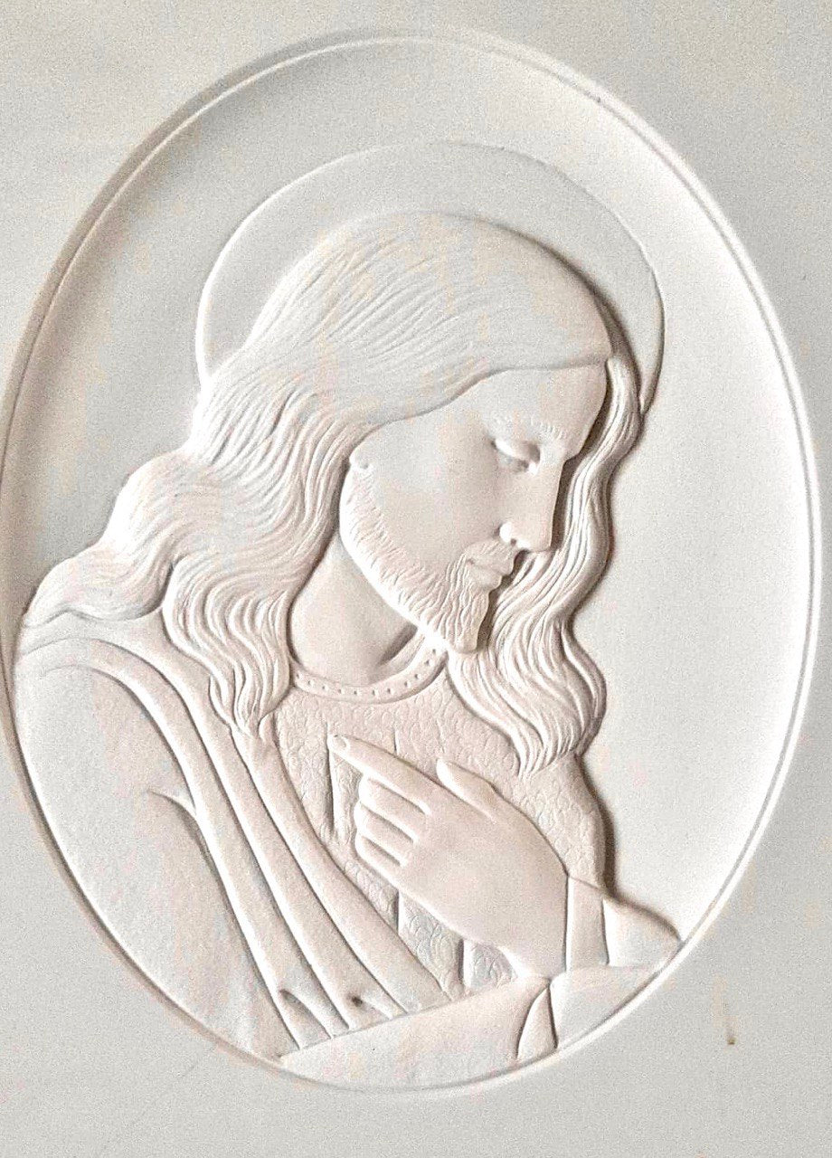 Rilievo di Gesù Cristo STL bassorilievo per pantografi CNC