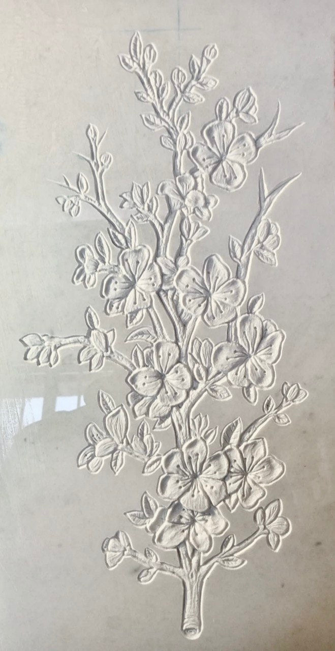 Rilievo Fiore di Pesco STL Bassorilievo per pantografi CNC art.469