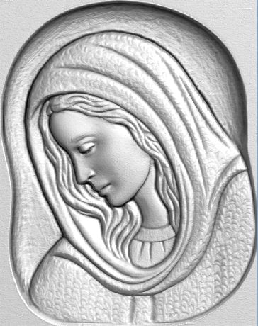 Rilievo della Madonna STL Bassorilievo per pantografi CNC e Stampanti 3D art.651 - Modelli 3D Arte Sacra - Modelli 3D Arte Sacra e Non Solo - Modelli 3D Arte Sacra